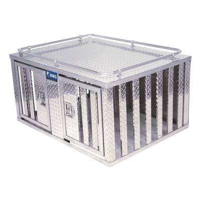 UWS - UWS 48in. X 48in. Aluminum Dog Box Double Door with Divider (DB-4848)