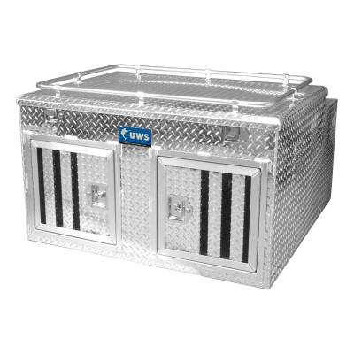 UWS - UWS 48in. X 48in. Aluminum Dog Box Double Door with Full Enclosure/Storage (DB-4848N)