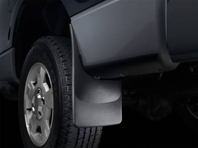 Weathertech - WeatherTech No Drill MudFlaps Fits models without flares; A plastic rock chip trim piece may need to be removed to ensure proper installation. Black 2009 - 2018 Dodge Ram Truck 1500 110024