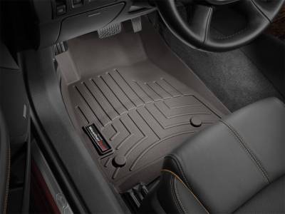 Weathertech - WeatherTech Front FloorLiner Fits vehicles with the floor-mounted shifter; Non-flow through conslole:Fits Double Cab and Crew Cab Cocoa 2014 - 2018 Chevrolet Silverado 1500 477221