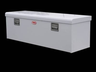 RKI - RKI Steel Chest Box Single Lid White F/Midsize Trucks (M54-1NM)