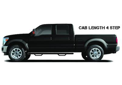 N-Fab - N-FAB Nerf Step 2011-2014  Silverado/Sierra HD Extended Cab All Beds Gas / Diesel SRW / DRW Textured Black (C1173QC-TX)