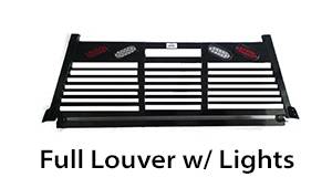 Roughneck - Roughneck    Headache Rack   Short Angle Full Louver w/ Lights 2019+ Silverado/Sierra 1500 & 2020+ Silverado/Sierra 2500/3500  (BHRSAFLWL-GM19)