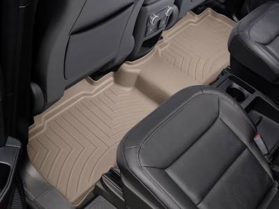 Weathertech - WeatherTech Rear FloorLiner SuperCrew; bucket 1st row; with partitioned lockable fold-flat storage option Tan 2021 - 2022 Ford F-150 456976