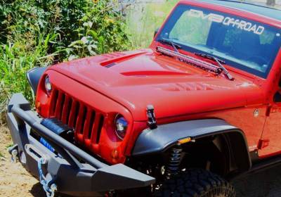 DV8 Offroad - DV8 - Fiberglass Hood   White Paintable   2007-2018   Wrangler  JK   (HDFB07)