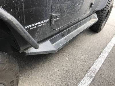DV8 Offroad - DV8 - Plated Steel   Step 2007-2018 Wrangler   JK 4 Door   Matt Black   (SRSOTB-10)