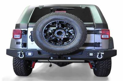 DV8 Offroad - DV8 - Rear Bumper  Full Length w/Light Holes 2007-2018 Wrangler JK   (RBSTTB-11)