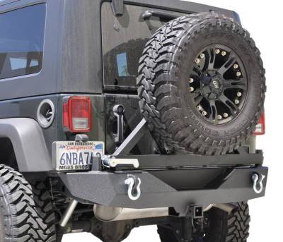 DV8 Offroad - DV8 - Rear Bumper w/Tire Carrier   Aluminum Handle 2007-2018 Wrangler JK  (RBSTTB-01)
