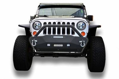 DV8 Offroad - DV8 - Stubby  Front Bumper w/Fog Lights 2007-2018 Wrangler  JK   (FBSHTB-16)