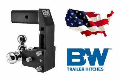 B&W - B & W   Tow & Stow  for GM Multi-Pro Tailgate  Tri Ball    2.5" Hitch  7" Drop/ 7.5" Rise  Black  (TS20067BMP)