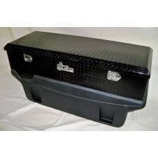 Titan Fuel Tanks - Titan Fuel Tanks Large Locking Black Aluminum Diamond Plate toolbox secures two compartments (9991160)