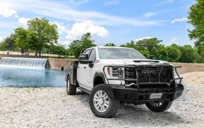 Frontier Truck Gear - Frontier Original Series Front Bumper w/ Camera and Light Bar Cutouts 2020-2022 Sierra 2500/3500 (300-32-0006)