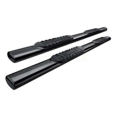 Tuff Bar - TUFF BAR 5" Black Oval Straight Tube Step Bar 2019-2021  Silverado/Sierra 1500  & 2020 -2023 Silverado/Sierra   2500/3500    Crew Cab  Black  (5-55314)