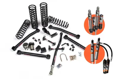 JKS - 2007-2018 JK WRANGLER 2DR 3.5IN J-LANDER LIFT KIT-FOX 2.5 PES R/R DSC SHOCKS 4W  (JSPEC154PES)