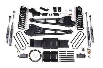 BDS - BDS 4 Inch Lift Kit w/Radius Arm, Fox Shocks and 2" Rear Block for Ram 3500 w/8 Bolt Indexing Ring w/o Overloads (19-24) 4WD Diesel (1706FS)