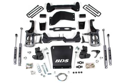 BDS - BDS 4.5 Inch Lift Kit w/Fox Shocks and 3" Rear Block Kit for Chevy Silverado or GMC Sierra 2500HD/3500 w/o Overload (11-19) (1819FS)