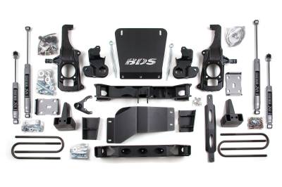 BDS - BDS 6.5 Inch Lift Kit w/Fox Shocks and 5" Rear Block for Chevy Silverado or GMC Sierra 2500HD/3500 w/o Overloads (11-19) 2/4WD (196FS)