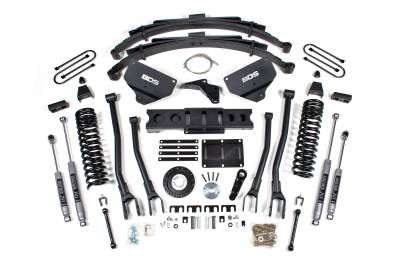 BDS - BDS 8 Inch Lift Kit w/ 4-Link, Fox Shocks and 5" Rear Block w/Add-A-Leaf for Ram 3500 w/8 Bolt Indexing Ring (13-18) 4WD Diesel (1791FS)