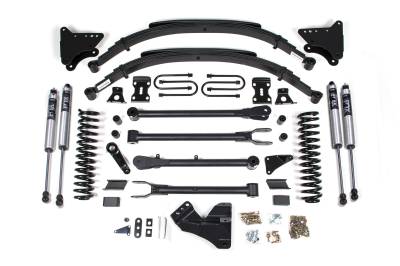 BDS - BDS 4 Inch Lift Kit w/ 4-Link, Fox Shocks and Leaf Springs for Ford F250/F350 Super Duty (05-07) 4WD Diesel (348FS)