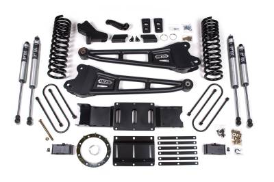 BDS - BDS 4 Inch Lift Kit w/Radius Arm, Fox Shocks, and 2" Rear Block for Ram 3500 w/8 Bolt Indexing Ring and Overloads (19-24) 4WD Diesel (1707FS)
