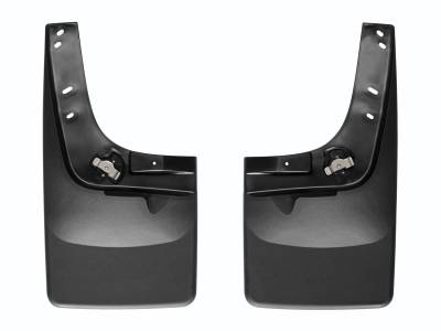 Weathertech - WeatherTech No Drill MudFlaps without flares; Rear MudFlap will not fit Flareside stylebox; Will not fit Raptor model; does not fit models with wheel well liner Black  2015 - 2020 Chevrolet Suburban 120048 - Image 1