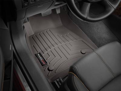 WeatherTech Front FloorLiner Fits vehicles with the floor-mounted shifter; Non-flow through conslole:Fits Double Cab and Crew Cab Cocoa 2014 - 2018 Chevrolet Silverado 1500 477221