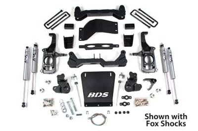 BDS 4.5 Inch Lift Kit w/NX2 Shocks and 2" Rear Block for Chevy Silverado or GMC Sierra 2500HD/3500HD w/o Overloads (11-19) (719H)
