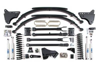 BDS 4 Inch Lift Kit w/ 4-Link, NX2 Shocks and Rear Block Kit for Ford F250/F350 Super Duty (11-16) 4WD Diesel (590H)