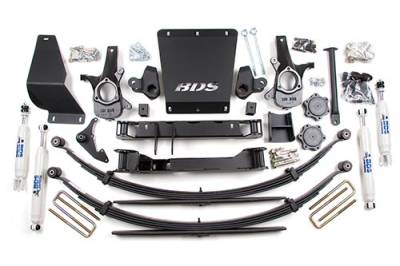 BDS 6 Inch Lift Kit w/NX2 Shocks and Rear Block Kit with Add-A-Leaf for Chevy Silverado or GMC Sierra 1500 (99-06) 4WD (179H)