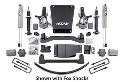 BDS 6 Inch Lift Kit w/NX2 Shocks and Block Kit w/Add-A-Leaf for Chevy Silverado or GMC Sierra 1500 (07-13) 4WD (176H)