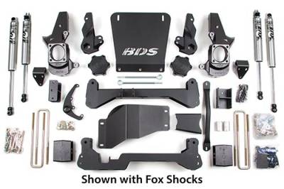 BDS 7 Inch Lift Kit w/NX2 Shocks and 5" Rear Block Kit for Chevy Silverado or GMC Sierra 2500HD/3500 w/Standard Knuckle Width (01-10) 4WD (189H)