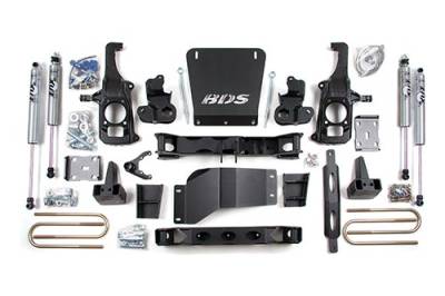 BDS 6.5 Inch Lift Kit w/NX2 Shocks and 5" Rear Block for Chevy Silverado or GMC Sierra 2500HD/3500 w/o Overloads (11-19) 2/4WD (196H)