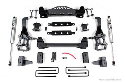 BDS 4 Inch Lift Kit w/NX2 Shocks and 4" Rear Block Kit for Ford F150 (15-20) 2WD (1523H)