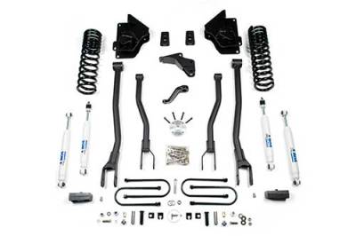 BDS 4 Inch Lift Kit w/ 4-Link, NX2 Shocks and 3" Rear Block Kit for Ram 3500 (13-18) 4WD Diesel (697H)