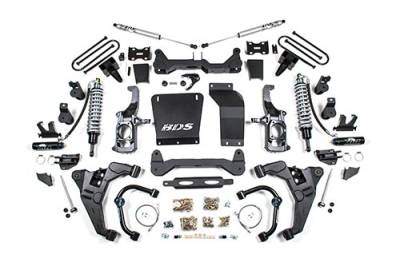 BDS 6.5 Inch Lift Kit FOX 2.5 Coil-Over Conversion Chevy Silverado or GMC Sierra 2500HD/3500HD 5" Block w/o Overload (11-19) Diesel (727FDSC)