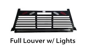 Roughneck    Headache Rack   Short Angle Full Louver w/ Lights 2019+ Silverado/Sierra 1500 & 2020+ Silverado/Sierra 2500/3500  (BHRSAFLWL-GM19)
