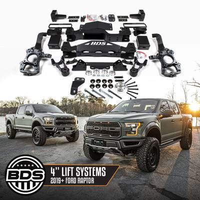 BDS 4 Inch Lift Kit w/5" Rear Block Kit for Ford F150 Raptor (19-20) 4WD (1558H)