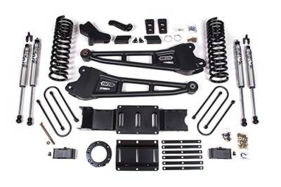BDS 4 Inch Lift Kit w/Radius Arm, NX2 Shocks, and 3" Rear Block for Ram 3500 w/6 Bolt Indexing Ring and w/o Overloads (19-24) 4WD Diesel (1656H)