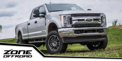 Zone 4 Inch Lift Kit w/Radius Arm, Fox Shocks and Rear Block Kit for Ford F250/F350 Super Duty w/Overloads (17-19) 4WD Diesel (ZONF109F)