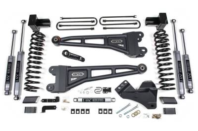 BDS 5 Inch Lift Kit w/Radius Arm, NX2 Shocks and 5" Rear Block Kit for Ford F250/F350 Super Duty w/Overloads (23-25) 4WD Diesel (2203H)