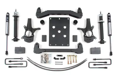 BDS 6 Inch Lift Kit w/Fox Shocks and 5" Rear Block with Add-A-Leaf for Chevy Silverado or GMC Sierra 1500 (07-13) 2WD (174FS)