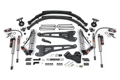 BDS 4 Inch Lift Kit w/Radius Arm FOX 2.5 Performance Elite Coil-Over Conversion and Leaf Springs for Ford F250/F350 Super Duty (17-19) 4WD Diesel (1970FPE)