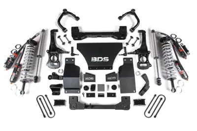 BDS 4 Inch Lift Kit FOX 2.5 Performance Elite Coil-Over for Chevy Silverado or GMC Sierra 1500 (2025) 4WD Gas (1851PES)