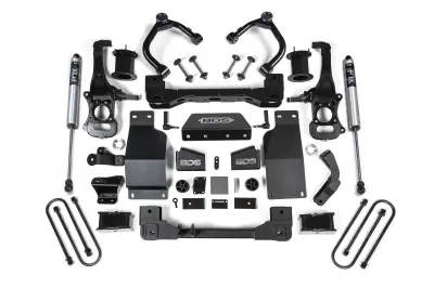 BDS 4 Inch Lift Kit w/Fox Shocks and Strut Spacer for Chevy Silverado or GMC Sierra 1500 (2025) 4WD Diesel (1853FS)
