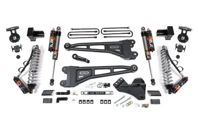 BDS 5 Inch Lift Kit w/Radius Arm FOX 2.5 Coil-Over Conversion w/Block Kit and Fox 2.5 Performance Elite Shocks for Ford F250/F350 Super Duty w/o Overloads (23-26) 4WD Diesel (2244FPE)