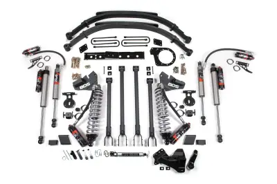 BDS 7 Inch Lift Kit w/ 4-Link FOX 2.5 Performance Elite Coil-Over Conversion and Leaf Springs for Ford F250/F350 Super Duty (20-22) 4WD Diesel (1986FPE)