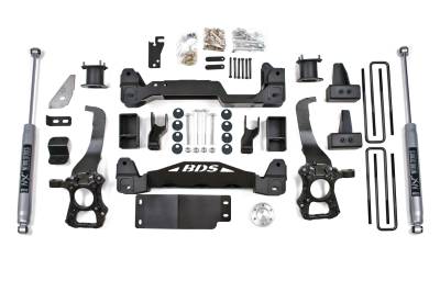 BDS 4 Inch Lift Kit w/Fox Shocks and 4" Rear Block Kit for Ford F150 (15-20) 4WD (1533FS)