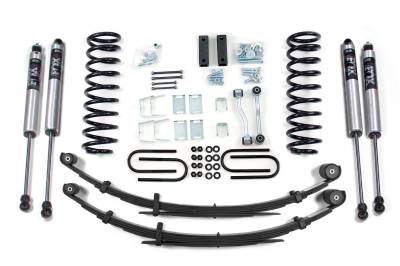 BDS 3 Inch Lift Kit w/Fox Shocks and Block Kit w/Add-A-Leaf for Jeep Cherokee XJ w/Dana 35 Rear Axle (431FS)