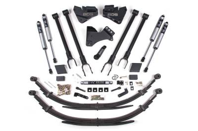 BDS 4 Inch Lift Kit 4-Link Conversion w/Fox Shocks and 5" Rear Block for Ford F250/F350 Super Duty w/3 Leaf Main (17-19) 4WD Diesel (1538FS)