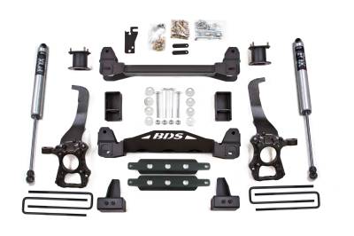 BDS 4 Inch Lift Kit w/NX2 Shocks and 3" Rear Block Kit for Ford F150 (15-20) 2WD (1909H)